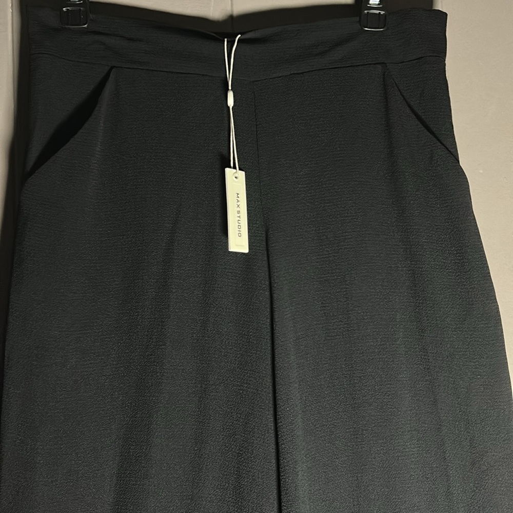 Max Studio Wide Leg Cropped Pants Women's Size S Beach Vibes Lightweight - Picture 3 of 11